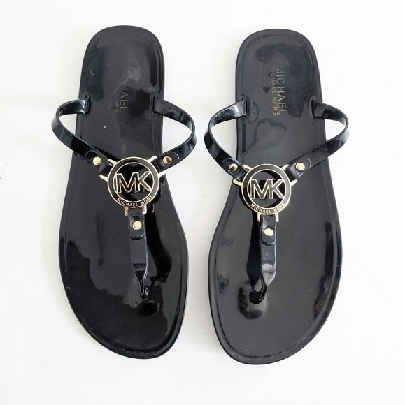 Michael Kors Shoes - Michael Kors Black Jelly Flip Flop Sandals  9